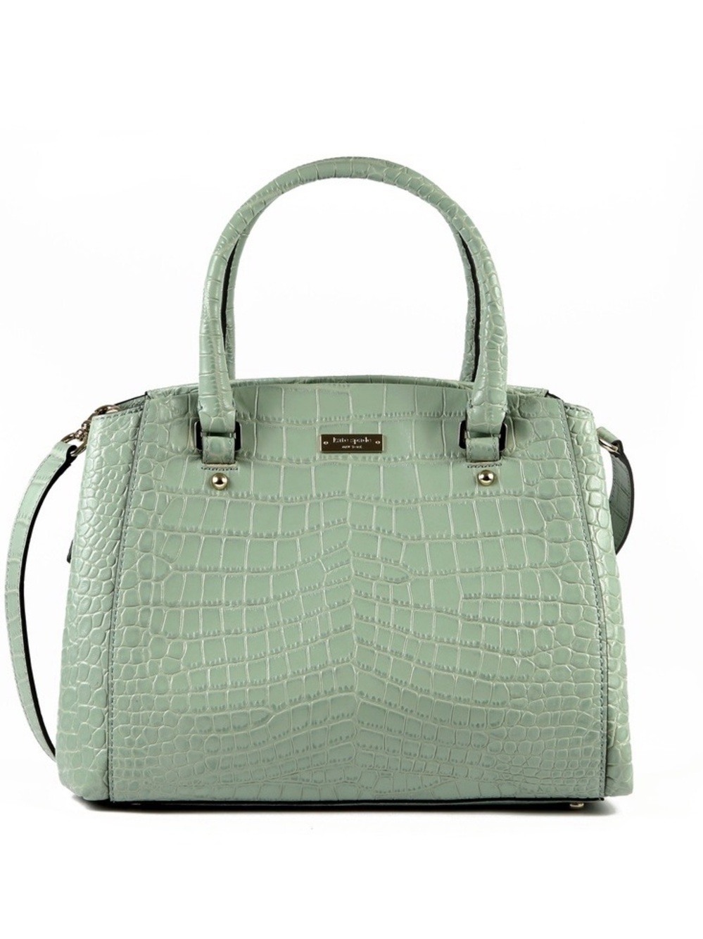 kate spade Mint Oxford Sloan Croc-Embossed Street Satchel with Gold Hardware